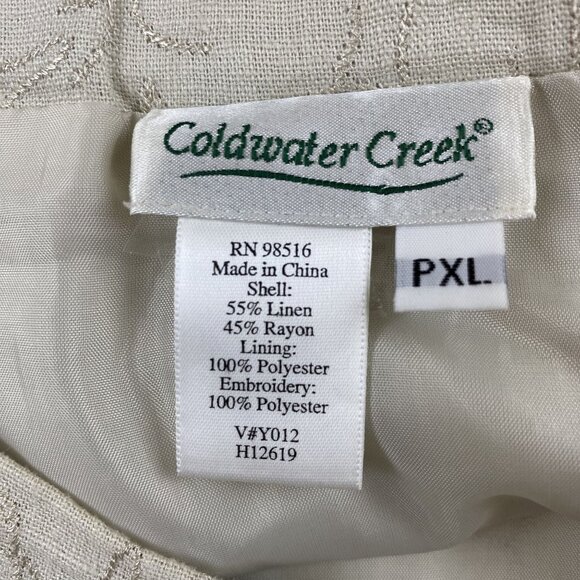 Coldwater Creek Womens Floral Embroidered A-Line Elastic Back Skirt PXL - Picture 3 of 13